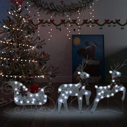 vidaXL Kerstdecoratie rendieren en slee 60 LEDs, Diversen, Kerst, Nieuw, Verzenden