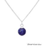 925 zilveren ketting met 8 mm lapis lazuli bol – verstelbare, Sieraden, Tassen en Uiterlijk, Kettingen, Verzenden, Nieuw, Zilver