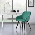 Loungestoel / Eetkamerstoel Tarje - 2-Delig - Groen - Velvet, Huis en Inrichting, Stoelen, Verzenden, Nieuw