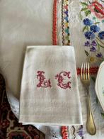 5 luxe Napoleon III damast linnen servetten met petit point
