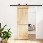vidaXL Schuifdeur met beslag 70x210 cm massief grenenhout, Verzenden, Nieuw