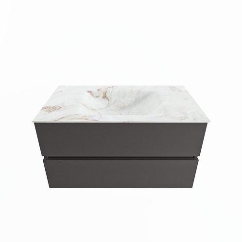 MONDIAZ VICA-DLUX 90cm badmeubel onderkast Dark grey 2, Doe-het-zelf en Verbouw, Sanitair, Bad, Nieuw, Ophalen of Verzenden