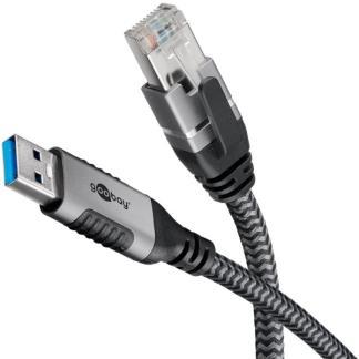 USB A naar RJ45 kabel | Goobay | 10 meter, Computers en Software, Pc- en Netwerkkabels, Nieuw, Verzenden