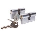 Stahlex Set van 2 gelijksluitende profielcilinders - 60 m..., Doe-het-zelf en Verbouw, IJzerwaren en Bevestigingsmiddelen, Ophalen of Verzenden