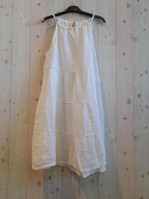 Mooi 100% linnen mini jurk met halter en volants - kleur, Kleding | Dames, Jurken