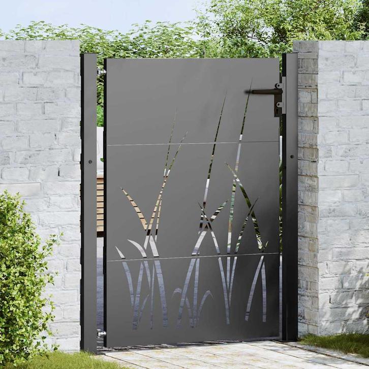 vidaXL Tuinpoort met slot Zwart 100 x 125 cm Poedergecoat, Tuin en Terras, Tuinpoorten, Nieuw, Verzenden