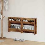 vidaXL Wand Schoenenkasten met plank 2 pcs Oud hout Bewerkt, Huis en Inrichting, Verzenden, Nieuw