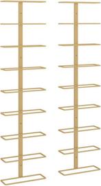 Gouden Wijnrek Wandmontage | Tweedekansje | OP=OP, Huis en Inrichting, Woonaccessoires | Wijnrekken, 5 tot 15 flessen, Nieuw, Ophalen of Verzenden
