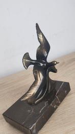 sculptuur, Art Deco bronze sculpture of a seagull in flight, Antiek en Kunst