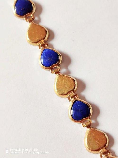 Armband - 18 karaat Geel goud Lapis lazuli - Lapis lazuli, Sieraden, Tassen en Uiterlijk, Armbanden
