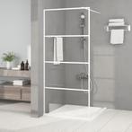 vidaXL Inloopdouchewand 90x195 cm transparant ESG-glas wit, Doe-het-zelf en Verbouw, Verzenden, Nieuw