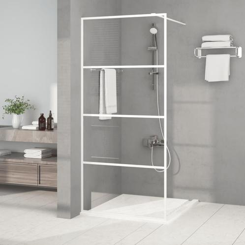 vidaXL Inloopdouchewand 90x195 cm transparant ESG-glas wit, Doe-het-zelf en Verbouw, Sanitair, Nieuw, Verzenden