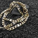 Bicolor gouden gourmet schakel ketting | 45,5 cm (witgoud), Ophalen of Verzenden, Gebruikt, Overige kleuren, Goud