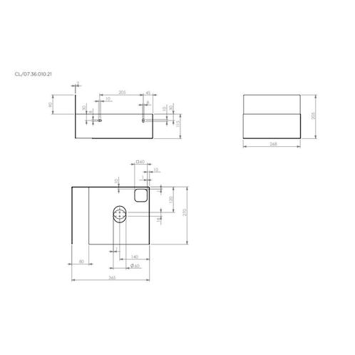 Fonteinkast Clou Flush Rechts 20.5x36.5x27 cm Mat Zwart, Doe-het-zelf en Verbouw, Sanitair, Ophalen of Verzenden