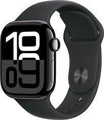 Apple Watch Series 10 42 mm aluminium kast gitzwart op, Telecommunicatie, Overige Telecommunicatie, Gebruikt, Verzenden