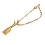 Broche - 18 karaat Geel goud - 0.05ct. tw. Robijn - Diamant, Sieraden, Tassen en Uiterlijk, Antieke sieraden