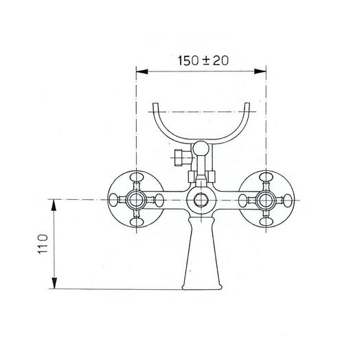 Badmengkraan Sapho Antea met Handdouche 2-knop 11 cm Chroom, Doe-het-zelf en Verbouw, Sanitair, Ophalen of Verzenden