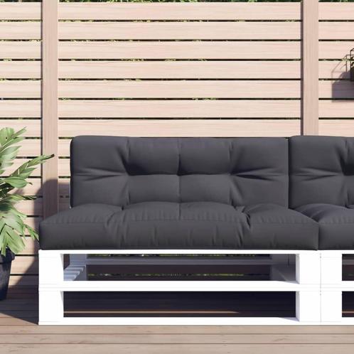 vidaXL Palletkussen 120x40x12 cm stof antracietkleurig, Huis en Inrichting, Woonaccessoires | Kussens, Nieuw, Verzenden