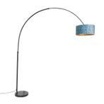 Booglamp zwart velours kap vlinder dessin met goud 50 cm -, Huis en Inrichting, Lampen | Vloerlampen, Nieuw, Overige materialen