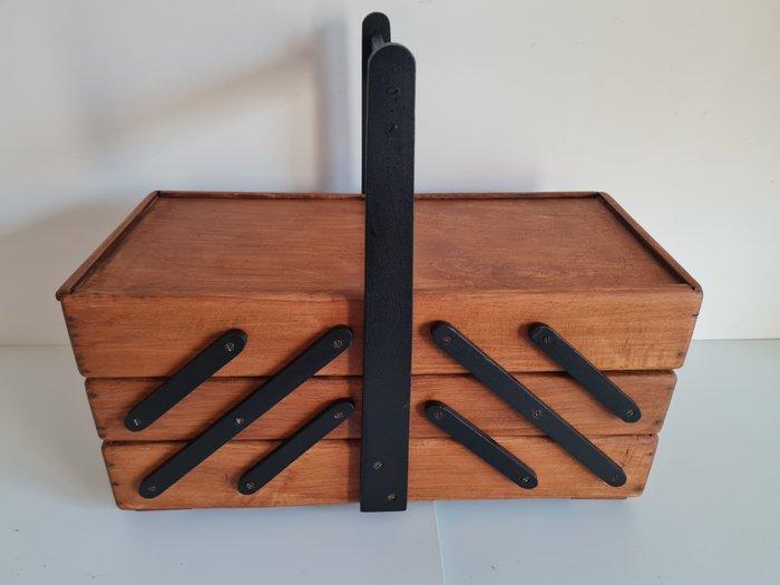 Naaidoos - Hout - harmonica naaidoo / naaikoffer, Antiek en Kunst, Kunst | Designobjecten