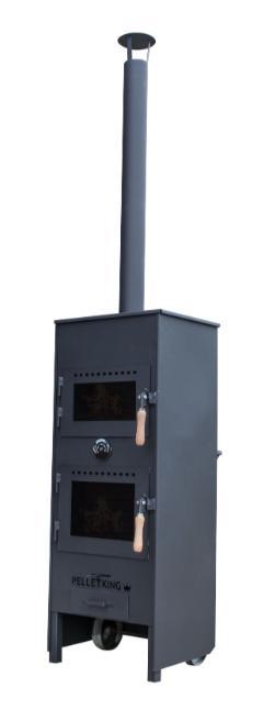 KING buitenkachel XL met pizza-oven (op pellets), Huis en Inrichting, Kachels, Vrijstaand, Nieuw, Hout, Ophalen of Verzenden