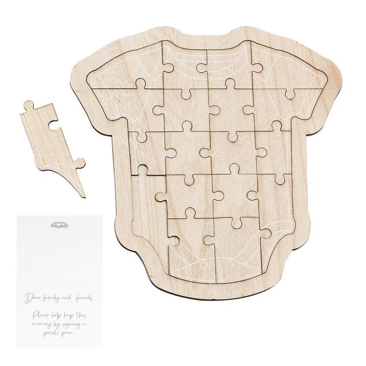 Gastenboek Puzzel Baby Hout 31cm, Hobby en Vrije tijd, Feestartikelen, Nieuw, Verzenden