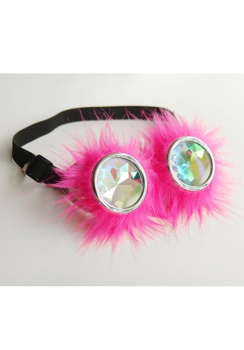 Goggles Steampunk Bril Roze Bont Montuur Caleidoscoop Glazen, Kleding | Dames, Carnavalskleding en Feestkleding, Nieuw, Carnaval