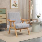 Fauteuil In Scandinavisch Design, Fluwelen Look, Massief Hou, Huis en Inrichting, Kasten | Dressoirs, Verzenden, Nieuw