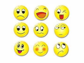Koelkastmagneten smileys set, 9 stuks. 3 cm doorsnee. beschikbaar voor biedingen