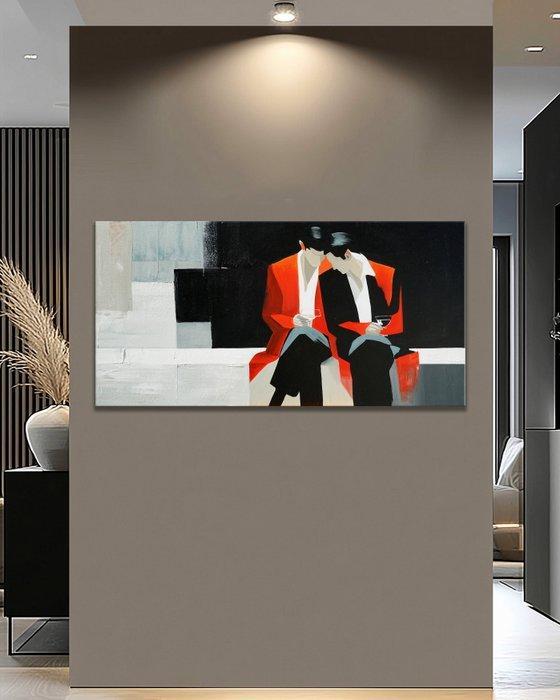Pippo - Crimson Quiet, Antiek en Kunst, Kunst | Schilderijen | Modern