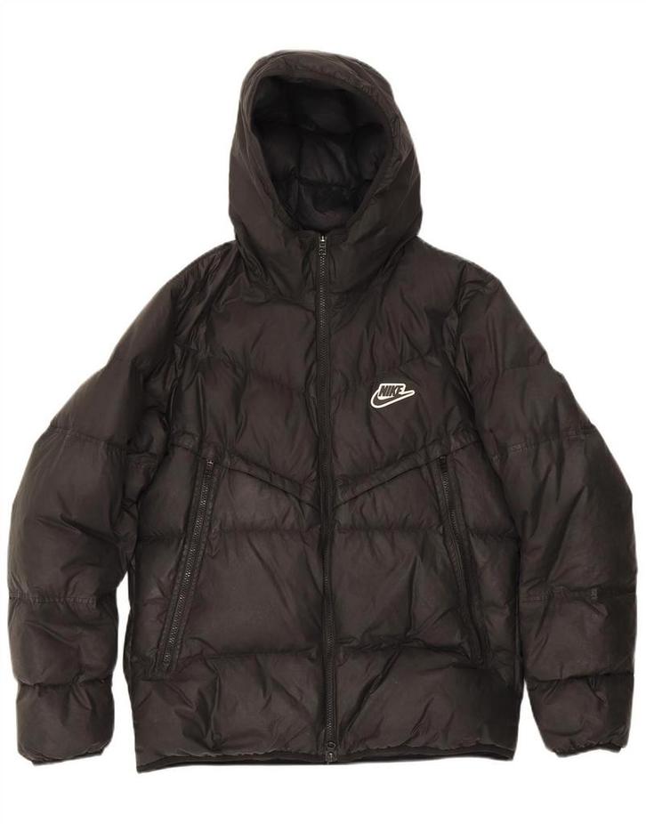 NIKE Mens Hooded Padded Jacket UK 38 Medium Black, Kleding | Heren, Jassen | Winter, Verzenden