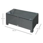 TRUUSK Tuin Bijzettafel Salontafel Van Weerbestendig Polyrat, Verzenden, Nieuw