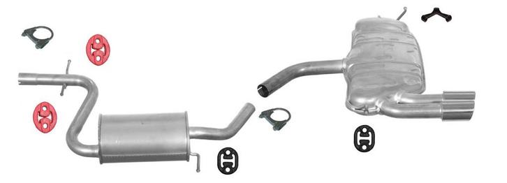 Complete uitlaat  middendemper + einddemper Audi A3 1.4, Auto-onderdelen, Uitlaatsystemen, Nieuw, Verzenden