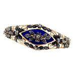 Gouden vintage bangle met roosdiamant en emaille 14 krt/925, Ophalen of Verzenden, Nieuw