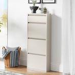 Schoenenkast Sokndal 4 kleppen gebroken wit 118x50x15 cm [en, Huis en Inrichting, Verzenden, Nieuw