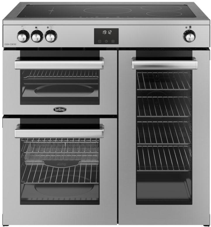 Belling COOKCENTRE 90Ei STA fornuis inductie, Witgoed en Apparatuur, Fornuizen, 60 cm of meer, Vrijstaand, 5 kookzones of meer