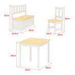 [en.casa] Kindertafel Lousame met 2 stoelen en 1 bank hout e, Nieuw, Verzenden