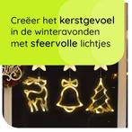 Kerstverlichting Raam Kerstbel, Kerstboom, Rendier - 73-82cm, Diversen, Kerst, Verzenden, Nieuw