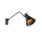 Design wandlamp zwart verstelbaar - Luna, Nieuw, Overige materialen, Design