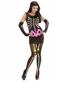 Neon Skelet vrouw kostuum, Nieuw, Ophalen of Verzenden