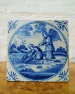 Tegel - Bijbelse tegel - Tobias en de Aartsengel Rafaël aan, Antiek en Kunst