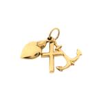8 Krt. gouden hanger; Geloof hoop en liefde (kettinghanger), Sieraden, Tassen en Uiterlijk, Antieke sieraden, Goud, Ophalen of Verzenden
