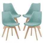 Eetkamerstoelen Fläten set van 4 stuks kunstleer mint en nat, Huis en Inrichting, Stoelen, Verzenden, Nieuw