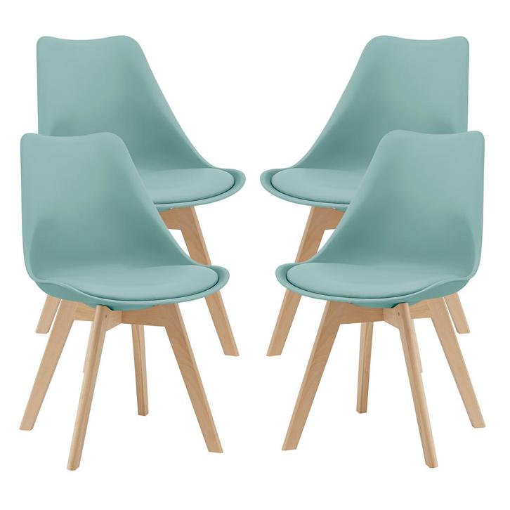 Eetkamerstoelen Fläten set van 4 stuks kunstleer mint en nat, Huis en Inrichting, Stoelen, Verzenden