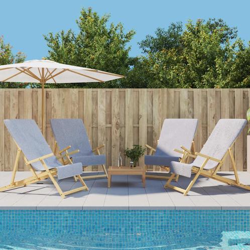 vidaXL Strandhanddoeken 4 st 400 g/m² 60x135 cm stof grijs, Huis en Inrichting, Badkamer | Badtextiel en Accessoires, Grijs, Nieuw