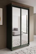 Meubella | Kledingkast 120cm groen Spiegels schuifdeuren, Huis en Inrichting, Kasten | Vitrinekasten, 100 tot 150 cm, Nieuw, Modern