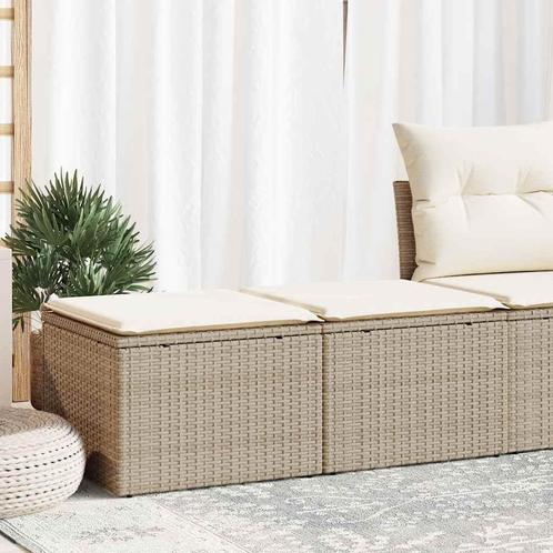 vidaXL 2-delige Loungeset met kussens poly rattan acacia, Tuin en Terras, Tuinsets en Loungesets, Loungeset, Nieuw, Rotan, Verzenden