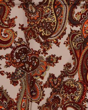 Viscose Poplin Paisley Bordeaux Rood, Hobby en Vrije tijd, Stoffen en Lappen, Rood, Nieuw