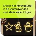 Kerstverlichting Raam Kerstster + Sneeuwpop met Bezem +, Verzenden, Nieuw