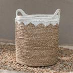 Grote wasmand ronde opbergmand plantenmand geweven van natuu, Huis en Inrichting, Verzenden, Nieuw